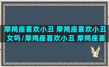 摩羯座喜欢小丑 摩羯座喜欢小丑女吗/摩羯座喜欢小丑 摩羯座喜欢小丑女吗-我的网站